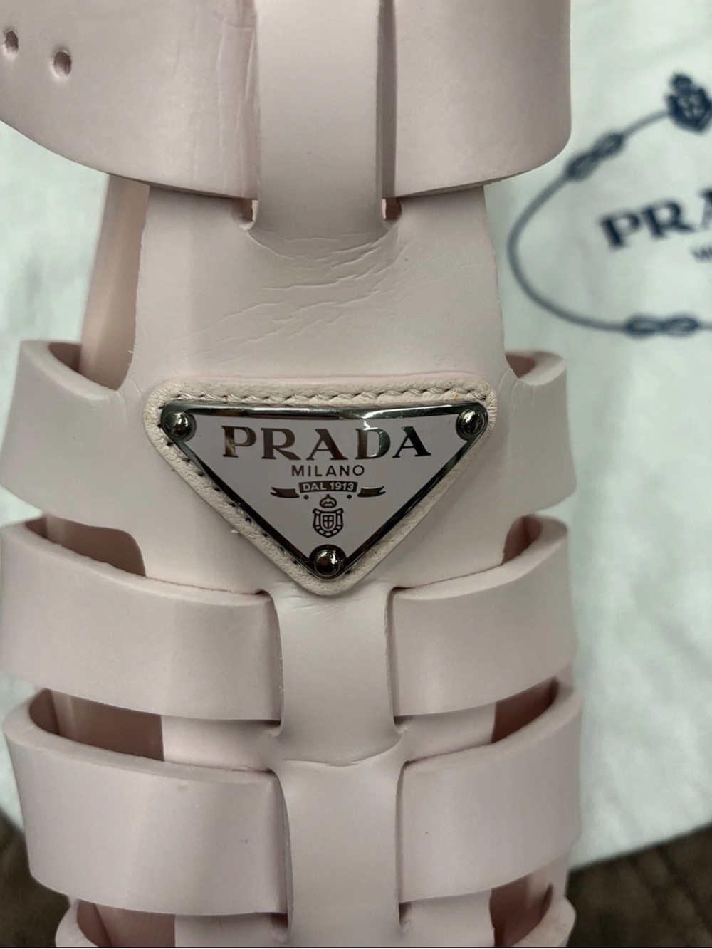 Prada Pastel Pink Caged Platform Sandals - Picture 3 of 5